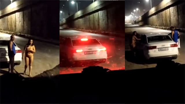 Indian Cheating Wife With Driver on The Road Video